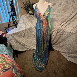 Blue/Green Sequin Dress